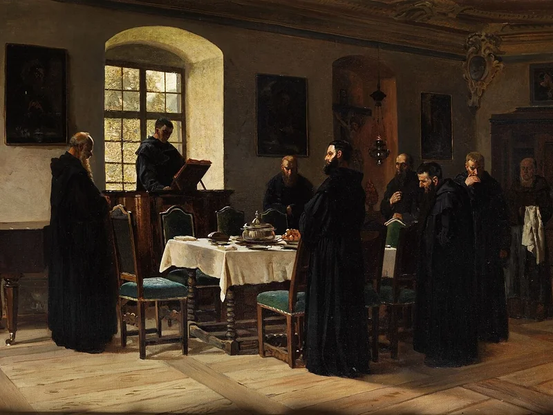 1827-Wilhelm Ludwig Friedrich Riefstahl - Monaci nel refettorio